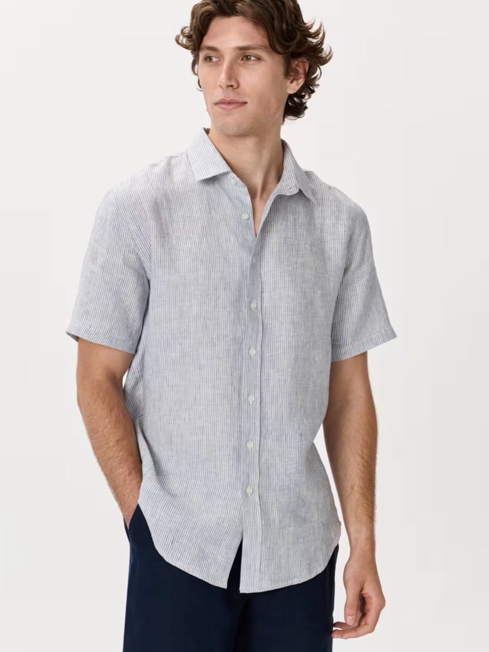 Quince 100% European Linen Relaxed Short Sleeve Shirt size small